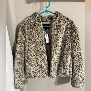 Banana Republic Women’s Cheetah Print Fur Jacket Size Medium